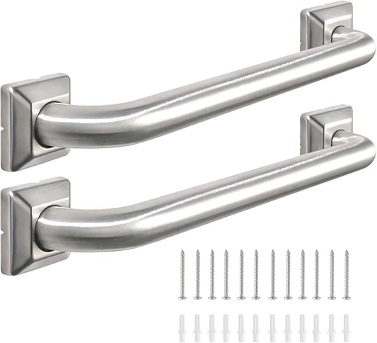 Bathroom Grab Bars Stainless Steel Handrail ADA Compliant 500lbs bathtubs and Showers Toilet Handle Safety for Handicap, Elderly, Disabled, Injury (12inches 2 Pack)