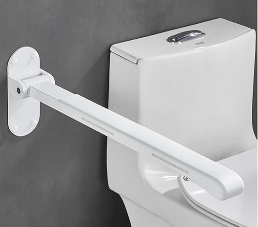 Toilet Grab Bars,Flip up Grab Bars for Bathroom,Folding Grab Bar,Safety Rail Wall Mounted,Non Slip Waterproof Handicap Bars.for Elderly Disabled and Pregnant (White,with Indicators)