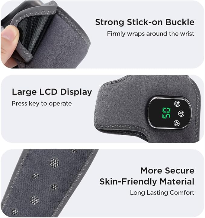 Portable Foot and Ankle Massager with Heat – 3-Speed Vibration & 5-Temperature Settings, Wireless for Pain Relief, Swelling, Plantar Fasciitis, Travel & Home Use (2)