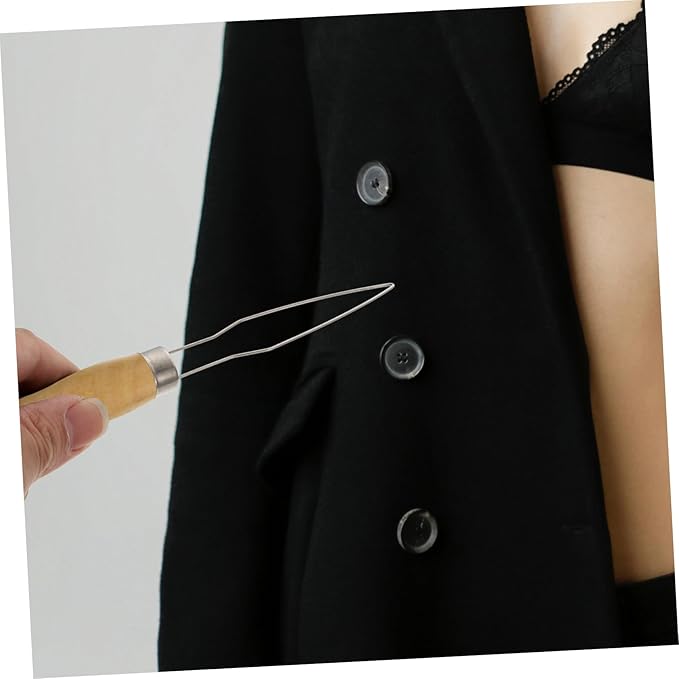 Healeved Quick-Wiping Buckle Device Button Hook Tool Button Puller for Dressing Button