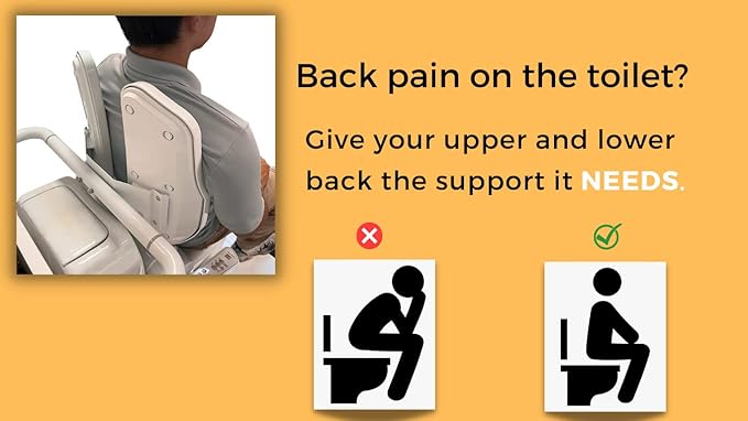 Fix Position Toilet Back Support — 2-Panel Backrest Toilet Assistance for Elderly — Lumbar Support for Bathroom — Ultra-Comfortable Bathroom Toilet Support — Accessible Handicap Toilet Aid