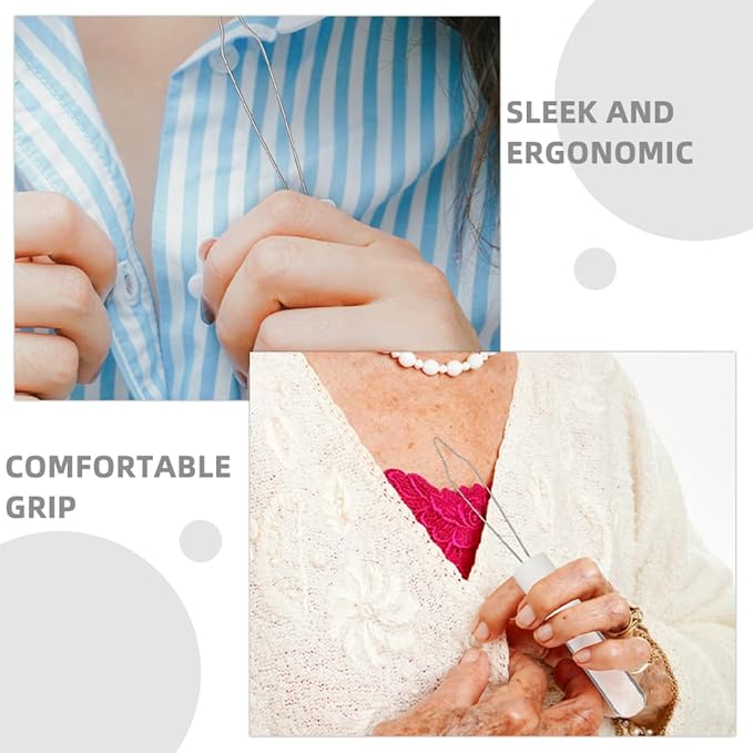 2pcs Button Helper Tool for Seniors Easy Dressing Aid for Pants Coats and User-Friendly Acrylic Design for Elderly and Disabled Accessory