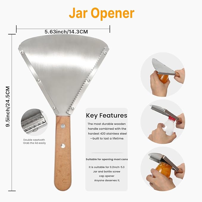 Jar Opener for Weak Hand & Seniors with Arthritis,Easy Twist Off Bottle Caps,Patent | Unique Kitchen Gadgets, Christmas Gifts for Elderly/Women/Men