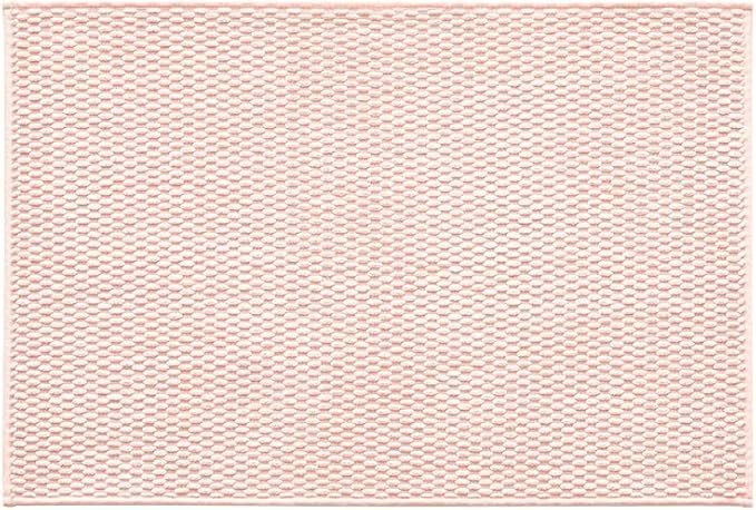 TYUU Pink Bathroom Rugs Non Slip Washable, Super Absorbent Thin Bath Mat Small Quick Dry Low Pile Bathroom Rug, Pink 16"x24"