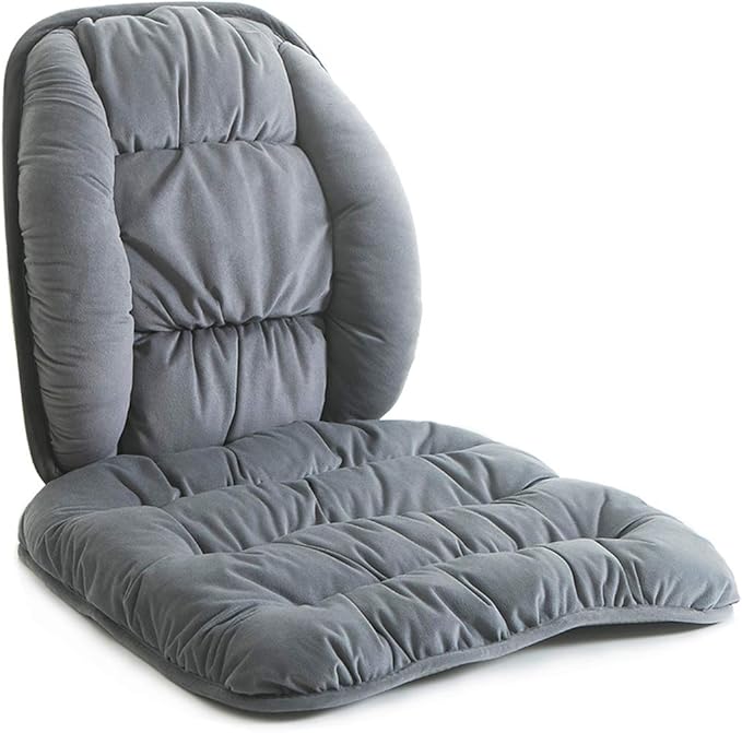 ALIBO Soft and Warm Bottom Chair Cushion Back Lumbar Support Set Non-Slip Velvet Coccyx Sitting Pads Adjustable Low Back Pain Relief Pillow for Adults