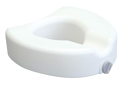 Lumex Raised Toilet Seat, 4.5" Riser, Locking Clamp, Fits Most Toilets