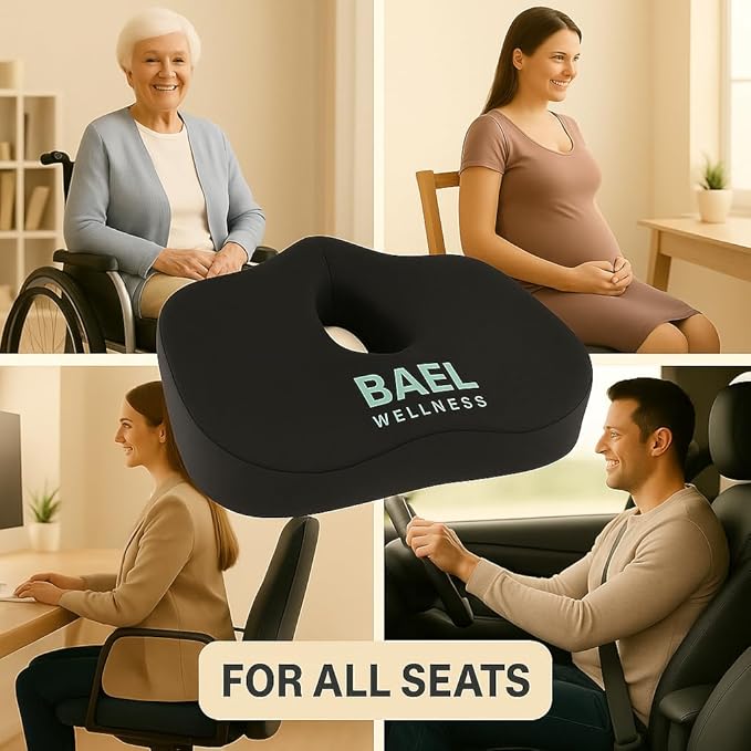 Premium Orthopedic Seat Cushion for Back Pain and Sciatica Relief (2)