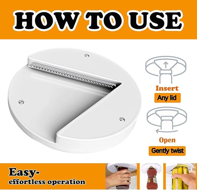 Upgraded Jar Opener, Under Cabinet Jar Opener Tool, Bottle Opener for Seniors, Cap Openers for Arthritis or Weak Hands, One Handed Opener Gadgets, Essential Kitchen Gadgets for Home Assistance