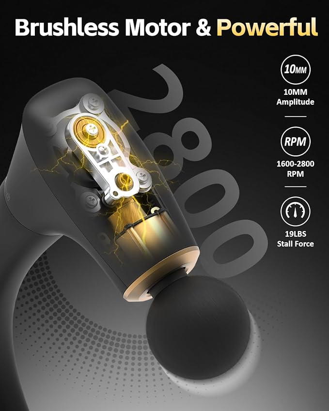 2-in-1 Detachable Percussion Massage Gun with Extension Handle, Back Massager for Pain Relief Deep Tissue Muscle Massager for Arm Shoulder Lower Back Thigh Waist, Gifts for Women Men, FSA-HSA Eligible