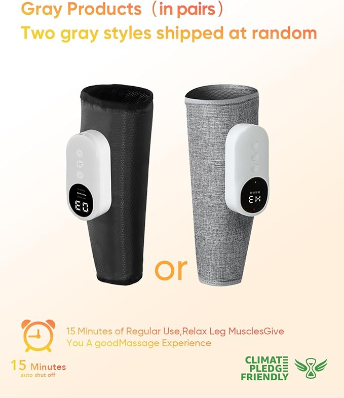 LINGTENG Leg Massager for Circulation and Pain Relief, Calf Air Compression Massager with Heat, Leg Massager with 3 Intensities, 3 Modes, Easy to use, Muscle Relaxation, Gifts (Pair)
