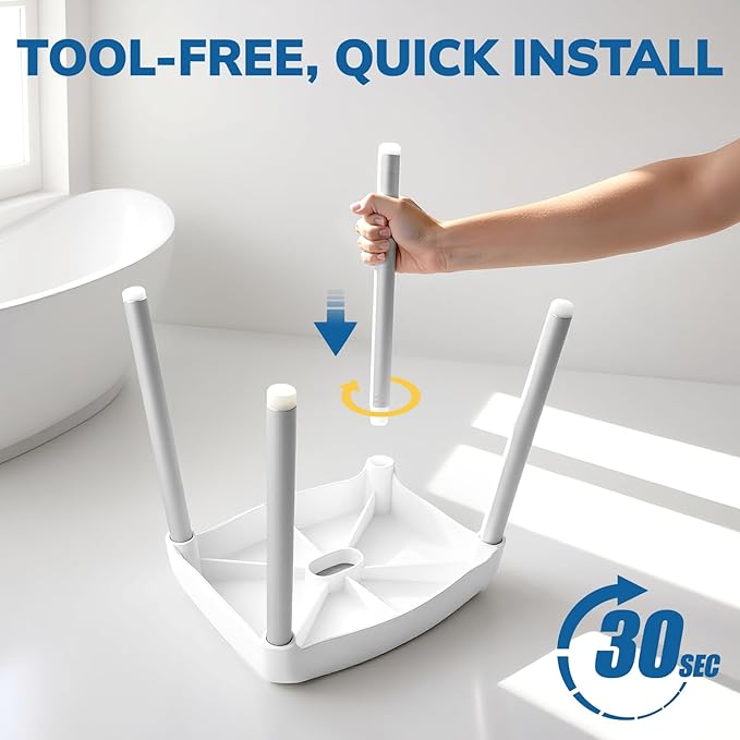 Umimile Shower Stool for Inside Shower - Fixed Height, Sturdy 330 lb Bath Seat and Shower Chair - Anti-Slip Safety Shower Seat for Elderly and Disabled, Tool-Free Assembly (Height: 13.8")