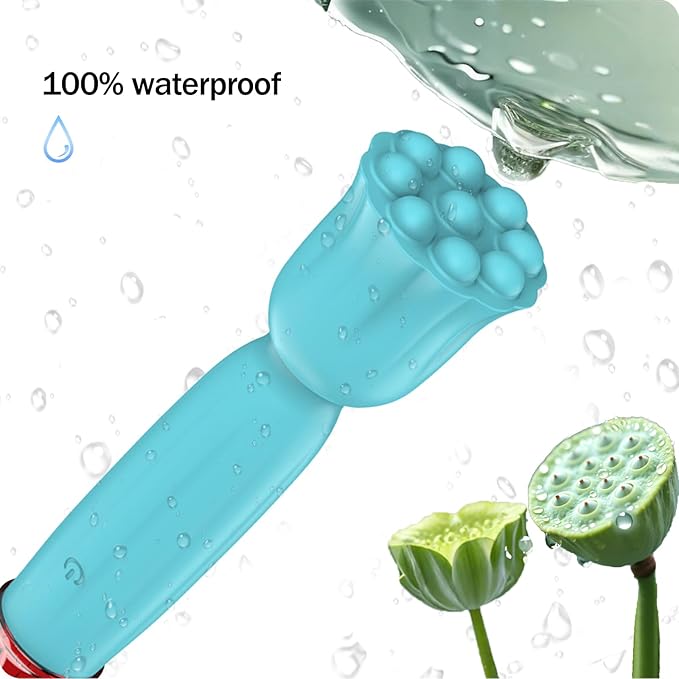 Mini Handheld Massager, IPX65 Waterproof Portable Massager with Soft Silicone, Full Body Muscle Relief for Head, Face, Neck, Shoulder & Back, USB Rechargeable, 10 Adjustable Modes & Speeds, Blue