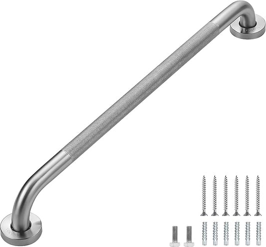Grab Bars for Shower, 1 Pack 24-Inch Anti Slip Shower Handles for Elderly, Safety Shower Grab Bar, Stainless Steel Handicap Grab Bars for Bathroom,Toilet (Brushed Nickel, 1" Diameter)