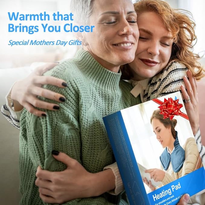NIUONSIX Heating Pad for Neck Shoulders Back Pain Relief, Weighted Electric Heated Wrap for Home Office Relax, 6 Heat Settings 4 Auto-Off, Mothers Day Gifts for Mom Wife Birthday Gifts for Women Men