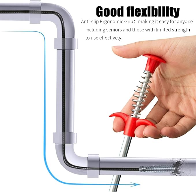 33 Inch Drain Snake Clog Remover Tool, Flexible Grabber Claw Pick Up Reacher Tool for Kitchen/Bathtub/Sewer/Toilet
