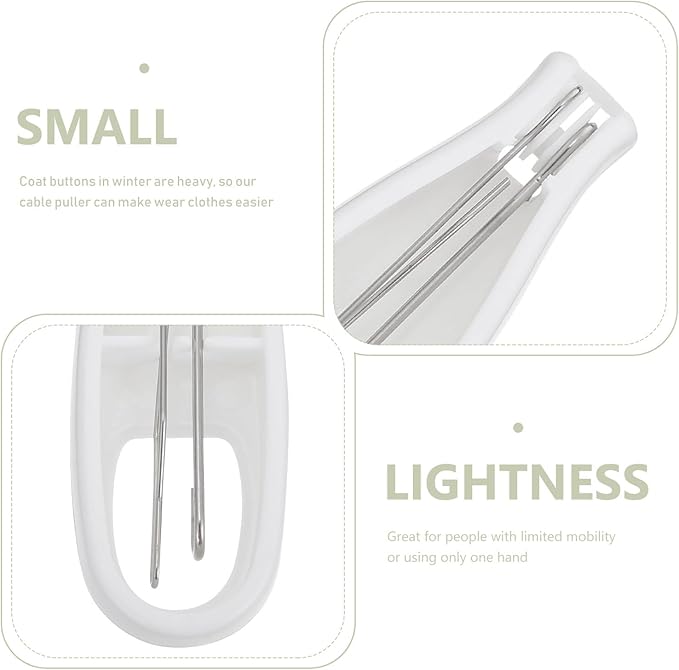 SAFIGLE Button Hook Dressing Aid Tool with Grip Handle, Zipper Pulling Helper for Seniors and Arthritis, One-Hand Button Assist Device for Dexterity Support