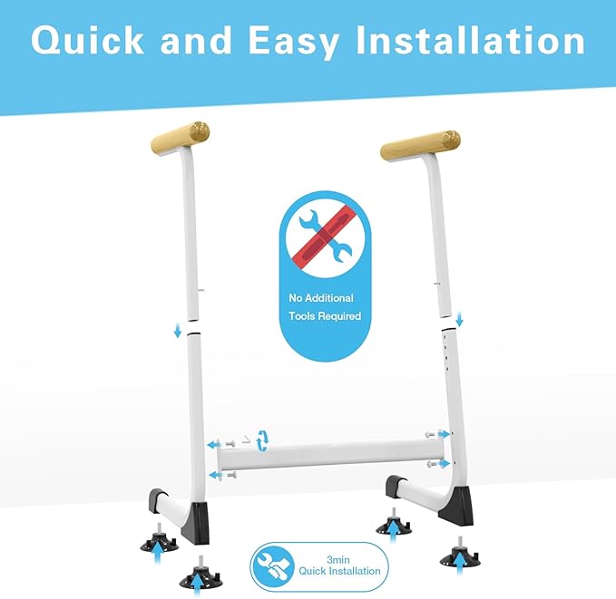 Toilet Safety Rails (350LBS), Adjustable Height Toilet Safety Frame for Elderly and Disabled, Stand Alone Toilet Safety Rails for Seniors, Handicap Toilet Rails Fits Most Toilets, Wood Color