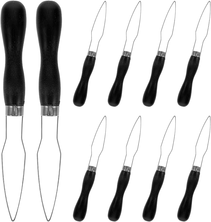 Mobestech 10pcs Black Button Hook and Zipper Pull Dressing Aid with Plastic Handle for Seniors One-Handed Button Assist Tool for Arthritis and Daily Clothing