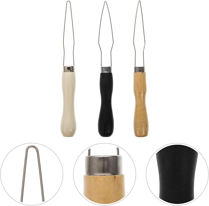 Uonlytech 3pcs Button Hook Dressing Aids with Wooden Handle, Plastic White and Black Button Puller Set for Arthritis, Seniors, and Daily Use Support