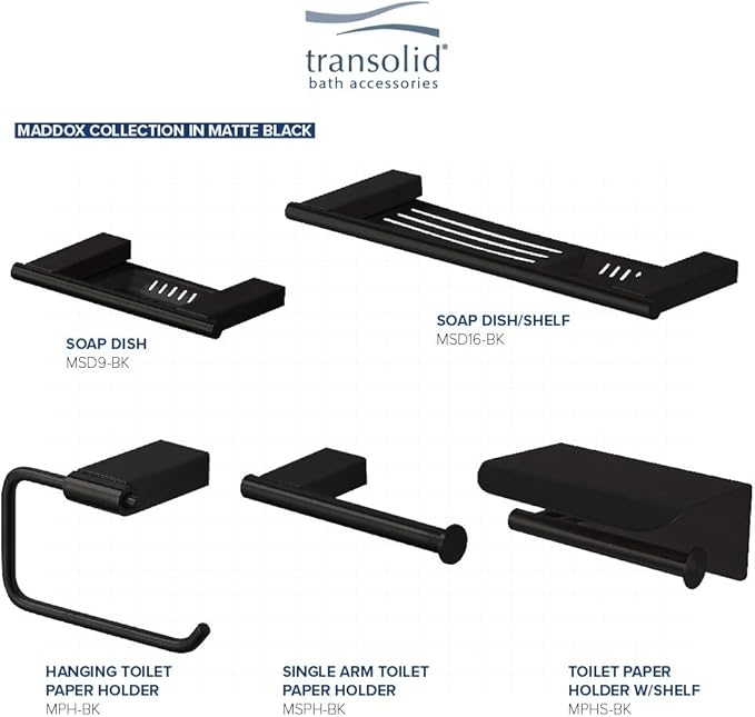 Transolid MS32BK Maddox 32-inch Grab Bar, Black