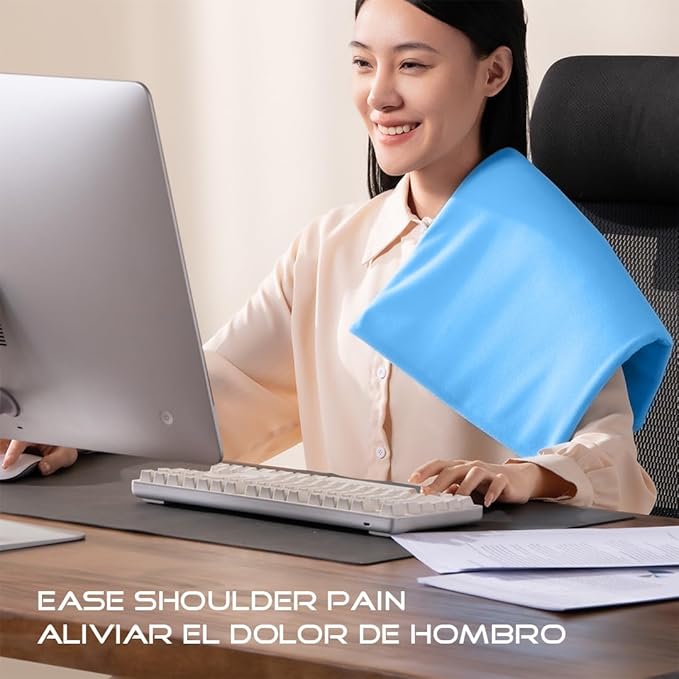 Boncare® Vinyl Small Heating Pad NO Auto Shut Off for Back Pain Relief and Cramps, High and Low Temperature Settings Hot Electric Heat Pad with Washable Cover Blue (12"x 15")