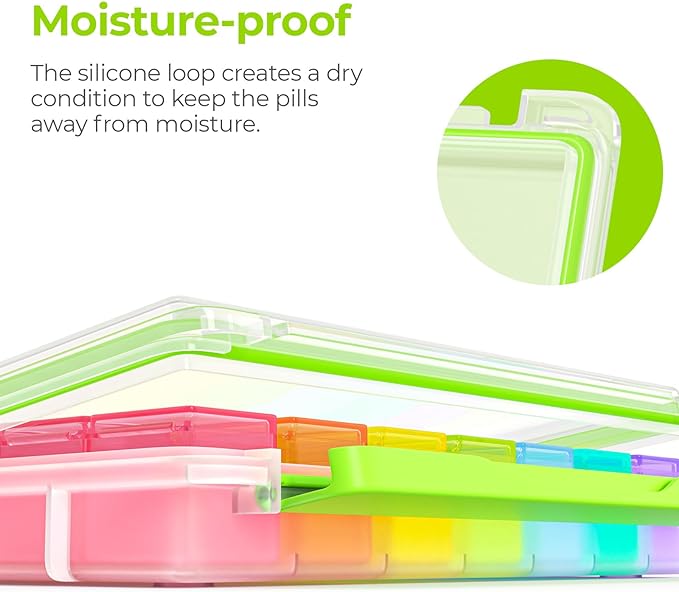 AUVON Weekly Pill Organizer 3 Times a Day with Moisture-Proof Design, Large Pill Box 7 Day Easy to Use, Portable Pill Case for Travel with Double Protection, Pill Containers for Vitamins, Medications