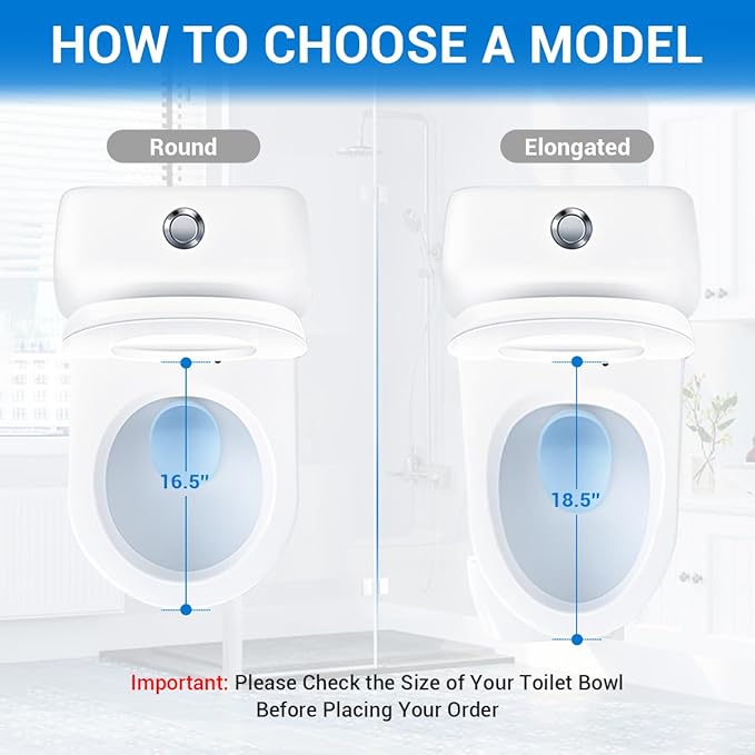 Round Toilet Seat 16.5" - Soft Close, Durable PP Toilet Seat, Easy Installation & Removal, Fits Most Toilet Bowls