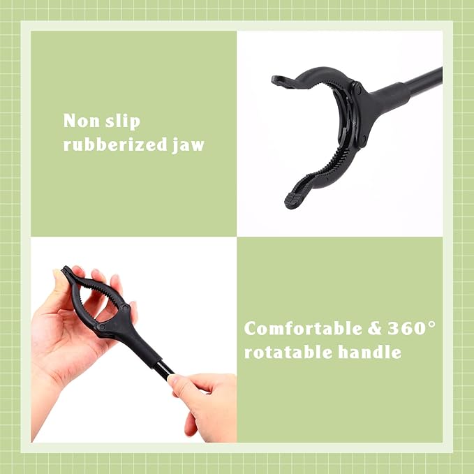 Norme 20 Pcs Grabber Reacher Tool Bulk, 31.5" Long Handle Trash Picker for Elderly Assist, Lightweight Handy Aid Nonslip Claw Grabber for Arm Extension 360 Rotating Pickup Stick Outdoor Cleanup Tool