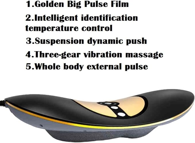 Upgraded Lumbar Massager - 26° Oscillating Traction for Lower Back Pain Relief, Heating & Vibrating Functions Included, Adjustable Back Stretcher for Home & Office Use