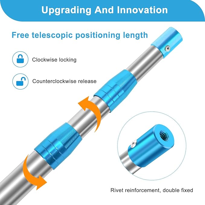 6.3 Ft Truck Cargo Grabber Reach Retriever Tool, Expandable Heavy Duty Stainless Steel Truck Telescoping Pull Pole with Two Hooks for PickupTruck SUV Boat Accessories