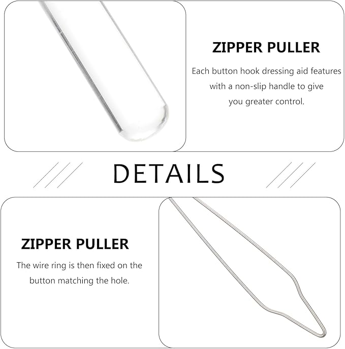 TEHAUX Button Hook Dressing Aid for Seniors Quick Button Assist Device One-Handed Buttoning Tool for Shirts Coats Pants Helper for Elderly Arthritis