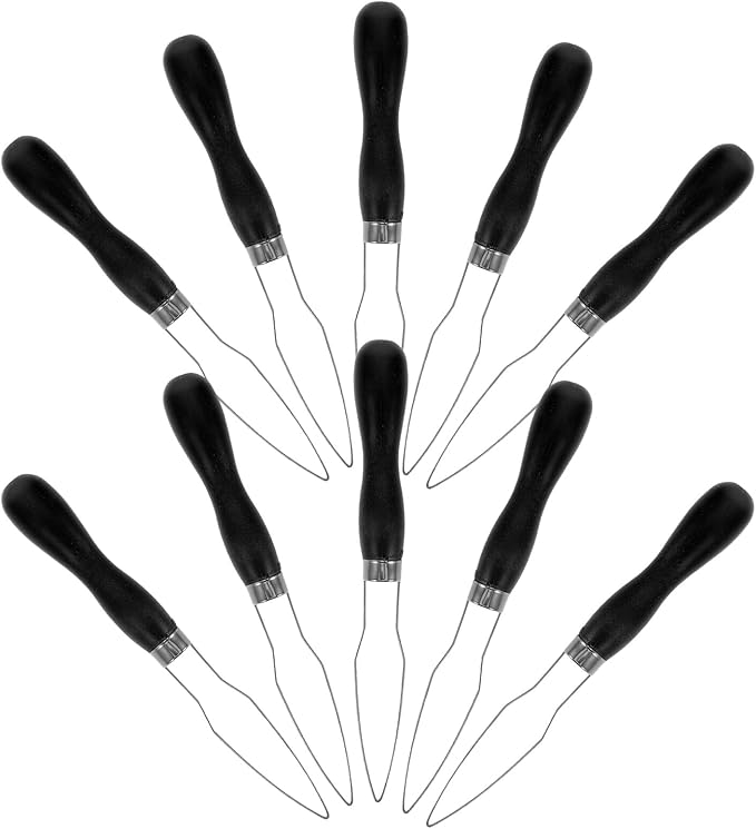 Beaupretty 10pcs Black Plastic Button Helper Tool Set for Quick Button Threading and Fastener Snap Assistance, Dressing Aid for Seniors, Wedding Events, and Everyday Clothing