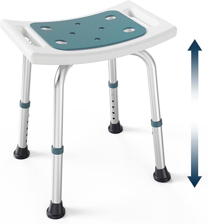 PELEGON® Shower Chair for Inside Shower (300 lb) - Adjustable Height Shower Stool - Shower Seats for Adults, Bath Stools for Shower to Sit, Shower Chair, Shower Stools for Adults Sitting - Teal