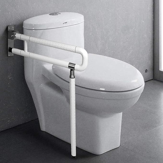 Nisorpa 29.7 INCH Foldable Toilet Grab Bar Flip Up Arm Grab Bars Handrails Grab Bars for Bathroom Toilet Anti Slip Safety Rails for Elderly Pregnant Women Disabled Handicap