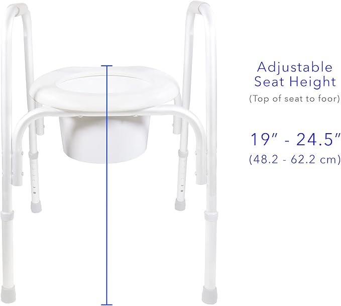 PCP Extra-Wide Raised Toilet Seat and Safety Frame, Two-in-One, Adjustable Height, Elevated Lift Bowl, Wide