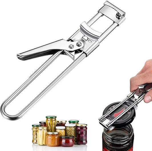 2026 New Adjustable Stainless Steel Jar Opener, Extended 9 inch Jar Opener for Weak Hands, Multifunctional Lid Gripper Bottle Opener with Handle, Easy Open Kitchen Tool for Seniors and Kids (1 Pc)