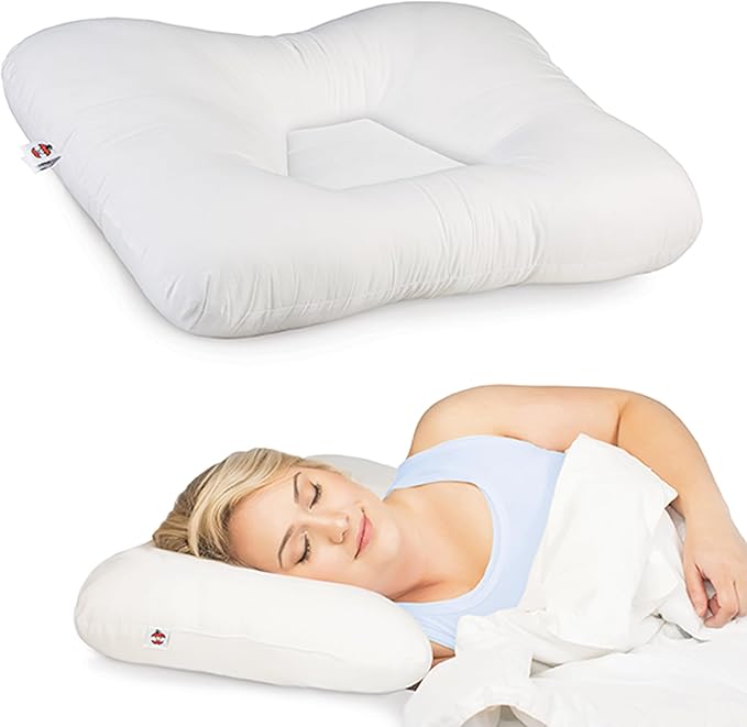 Core Products Tri-Core Cervical Support Pillow – Firm Orthopedic Neck Pillow for Pain Relief, Back and Side Sleepers – Ergonomic Contour Pillow – Assembled in USA, Petite Size