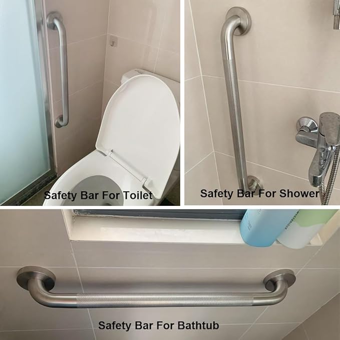 Shower Grab Bar Stainless Steel Bathroom Grab Bar Brushed Nickle 1.25'' Diameter Anti-Slip Textured Heavy Duty Toilet Safety Hand Rail for Seniors Elderly Handicap Balance Handle Bar (40 Inch)
