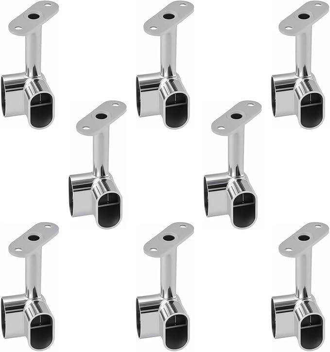 INCREWAY 8 Pcs Corner Closet Rod Support Bracket 90 ° Heavy Duty Wardrobe Accessories Clothes Rail Flange Seat for Cabinet Wardrobe in Bedroom Bathroom, Silvery