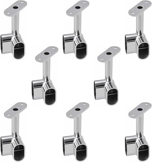 INCREWAY 8 Pcs Corner Closet Rod Support Bracket 90 ° Heavy Duty Wardrobe Accessories Clothes Rail Flange Seat for Cabinet Wardrobe in Bedroom Bathroom, Silvery
