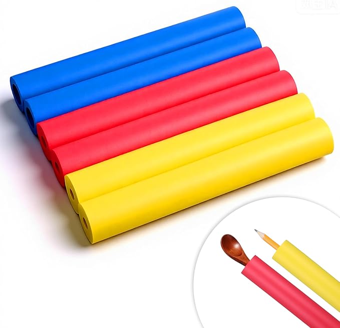 6 Pcs Foam Grip Tubing Adaptive Utensils Grip Tubing Tools Foam Tubing for Handle Grip Elderly Disabled Handicapped (3 Colors)