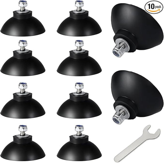 10-Pack Non-Slip Replacement Gripper Cups - Compatible with Arcmate EZ Reacher, Heavy Duty Rubber Tips with Locknuts & Washers for Outdoor