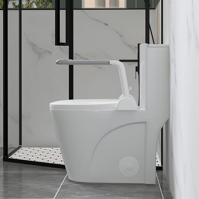 Toilet Safety Rails for Seniors,Space Saving Foldable Toilet Handle, Toilet Support Rails for Seniors and Disabled, Pregnant Women, Grab Bars Toilet Safety Frame