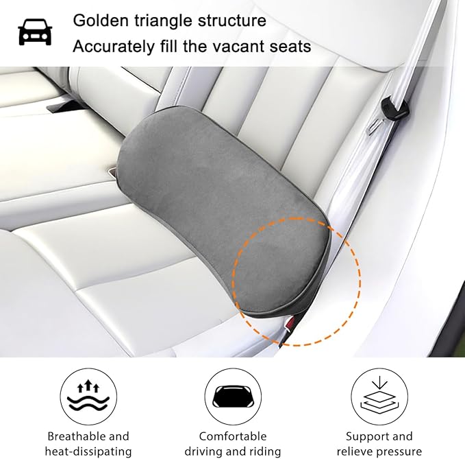 Zpana Car Lumbar Support Pillow, Memory Foam Vehicle Seat Lower Back Support Cushion for Back Pain Relief & Sciatica, Comfortable Auto Driver Seat Pad, Universal for Vehicles (Dark Gray)
