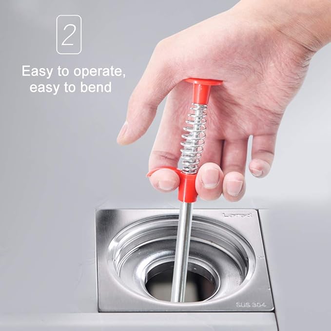 22.44 inch Drain Snake Hair Drain Clog Remover Tool, Flexible Grabber Claw Pick Up Reacher with 4 Claws, Plumbing Snake for Shower, Toilet, Kitchen Sink & Tub(Size:0.57m)