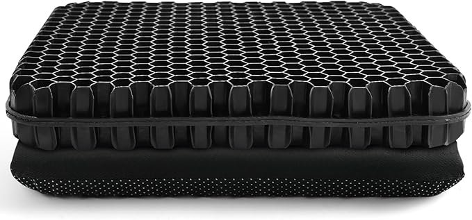 Gel Seat Cushion for Long Sitting - 16.5" x 14.5" x 2.4" (Extra Thick＆Soft) Gel Cushion for People Over 185 lbs, Pressure Relief Cushion for Office Chair, Egg Cushions for Wheelchair, Gel Pad for Car