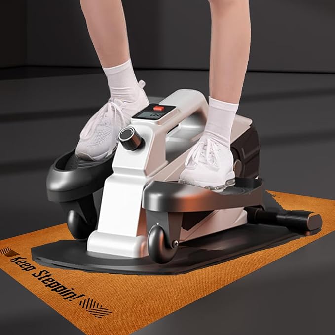 Elliptical Mat for Under Desk Elliptical Machine - Non-Slip Floor Mat for Ellipse Leg Exerciser, Legxercise Pro & Pedal Exerciser - Workout Mat for Home & Office Stability & Floor Protection Brown