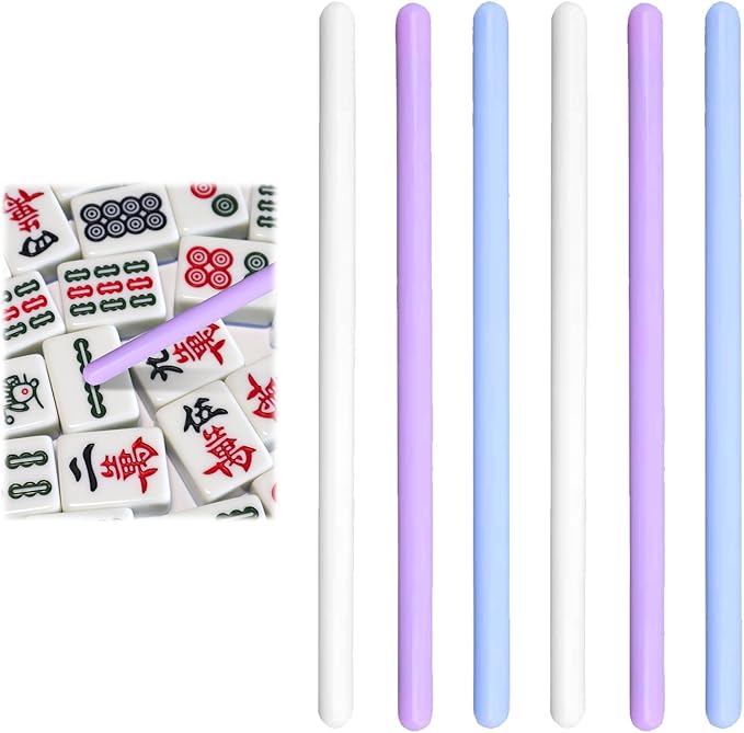 6 Pcs Silicone Mahjong Tile Grabbers Sticks, 14cm Mahjong Accessories Easy to Reach and Pick Up, Tile Grabbing Tools for Seniors Beginners, Family Game Night Home, Parties, Entertainment