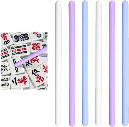 6 Pcs Silicone Mahjong Tile Grabbers Sticks, 14cm Mahjong Accessories Easy to Reach and Pick Up, Tile Grabbing Tools for Seniors Beginners, Family Game Night Home, Parties, Entertainment
