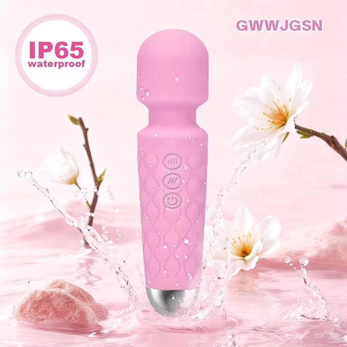 GWWJGSN Portable Wireless Massager - 8 Speeds, 20 Modes, 3-Second Press to Power On, for Neck, Back, Arms, Legs Muscle Relaxation (Rose Pink)